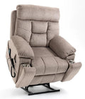Oversized Wide Recliner Chair for Big Man 400lb, Power Lift Chair with Heat and Massage, Lumbar Vibration for Elderly, Dual Motor Hidden Cup Holder Lay Flat Recliner for Seniors Sleeping