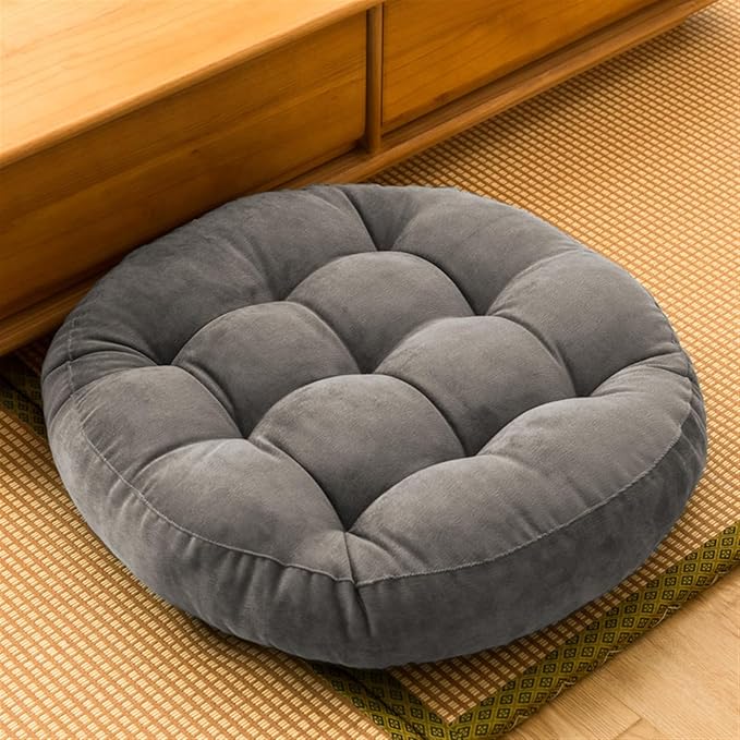 SK Studio Meditation Floor Pillow, Large Floor Cushions, Round Floor Cushion Seating for Adults Kids, Classroom Furniture Floor Pillow for Yoga Living Room, Grey, 13" W x 13" L (Pack of 1)