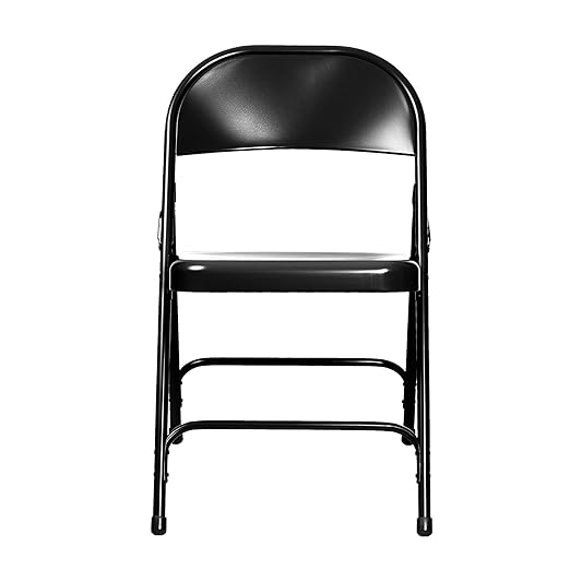 OEF Furnishings OEF50 Series All-Steel Heavy-Duty Folding Chairs with 500 lb Weight Capacity (4-Pack, Black)