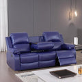Caberryne Leather Recliner Sofa，Reclining Sofa for Living Room Furniture Sets，Purple Wall Hugger Recliner Couch with Cupholder for Living Room/Office/Theater Seating(3 Seater Sofa)