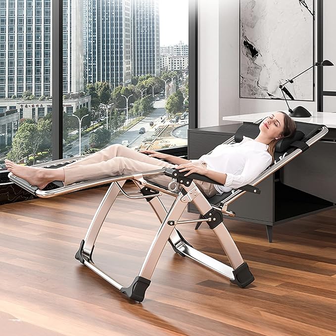 LILYPELLE Comfy Folding Chair, Folding Lounge Chair for Bedroom and Living Room, Folding Reclining Patio Chairs with Removable Cushion for Indoor Outdoor