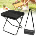 hoehew Portable Stool for Mountaineering and Hiking, 2025 New Lightweight Foldable Stool with Carrying Bag, Outdoor Footstool for Picnic Hiking Fishing (Black, Small)