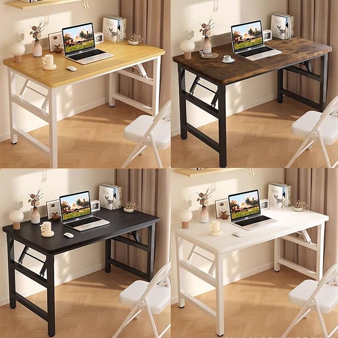 47.2 Inch Foldable Desks for Small Spaces,Foldable Desk No Assembly,Small Table for Bedroom,Black.