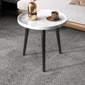 CraftThink Coffee Table, Modern Small Coffee Table with 3 Legs, Wooden Cocktail Table Farmhouse Retro Accent Center Table Side End Table for Living Room Easy Assembly, White 19" H x 16" L x 16" W
