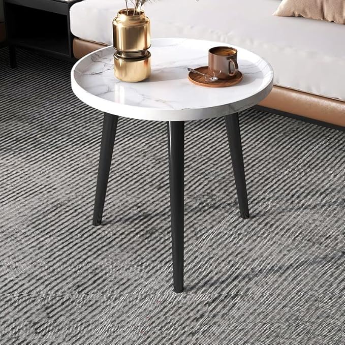 CraftThink Coffee Table, Modern Small Coffee Table with 3 Legs, Wooden Cocktail Table Farmhouse Retro Accent Center Table Side End Table for Living Room Easy Assembly, White 19" H x 16" L x 16" W