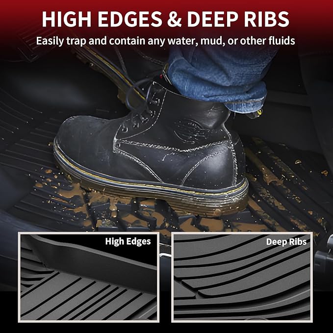 LASFIT Floor Mats for Toyota Corolla Sedan/Sedan Hybrid 2020-2026, All Weather Protection Floor Liners,TPE Car Mats for Toyota Accessories, Anti-Slip,1st &2nd Row, Black
