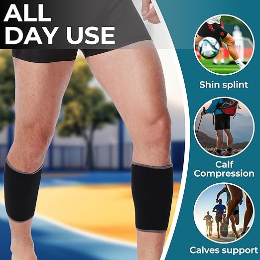 NeoTech Care Calf Compression Sleeve for Calves Support or Shin Splint (Black Color, Size XL, 1 Pair)