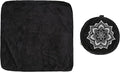 Meditation Zafu Cushion Set with Buckwheat Hulls & Memory Foam - Ergonomic Support for Yoga & Sitting - Removable Machine-Washable Luxury Velvet Cover - for Adults and Kids (Black（COVER ONLY))