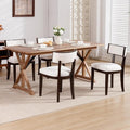 DM Furniture Farmhouse Dining Chairs Set of 4 Upholstered Linen Fabric Dining Room Chairs Mid Century Modern Kitchen Chairs Solid Wood Dinner Chair with Curved Wing Back for Dining/Living Room