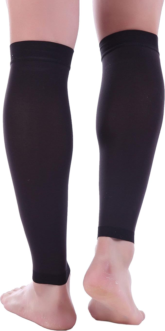 Doc Miller Compression Calf Sleeve for Men & Women – 20-30mmHg Graduated Support for Running, Shin Splints, Calf Strain – Knee High, Small to 6XL Plus Size