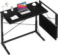Vantic 31.5" Folding Desk, Foldable TV Tray Table for Eating on Couch, Extra Large TV Dinner Trays, Portable Fold Computer Writing Desk Table for Home Office, Black