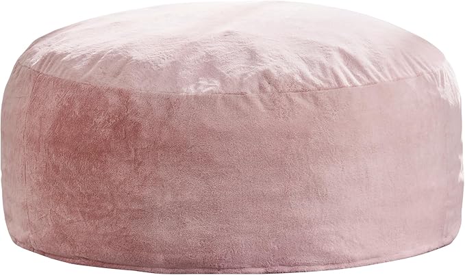 Hobestluk Bean Bag Chairs Giant Beanbag Chair with Filler, Memory Foam Bean Bags with Fluffy & Machine Washable Cover, Bean Bag Chairs for Aduts for Living Room, Bedroom (Pink, 5FT - 50” x 50” x 24”)