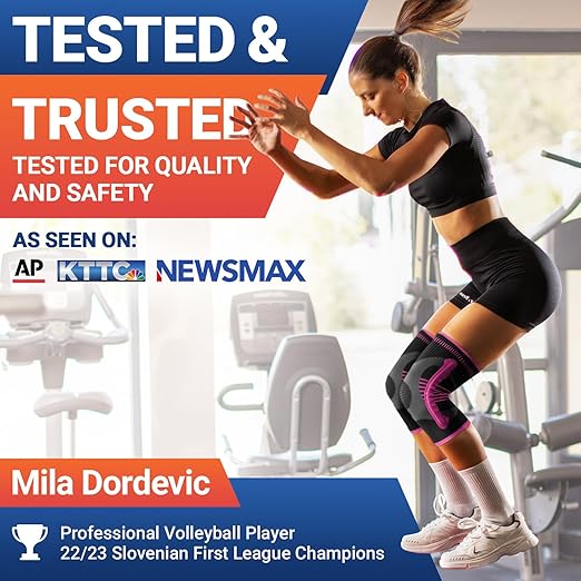 DR. BRACE ELITE Knee Brace with Size Stabilizer (2 Pack) Knee Brace for Women & Men, Workout, Sports, Daily Knee Compression Sleeve for Maximum Knee Pain Support & Fast Recovery (Orion, Medium)