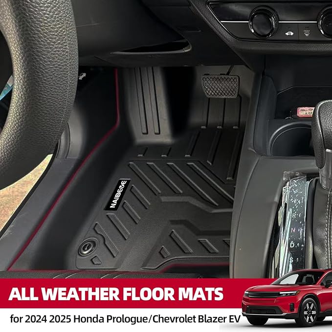 Naibeve Floor Mats for 2024 2025 2026 Honda Prologue/Chevrolet Blazer EV - All Weather Custom for Honda Prologue Floor Mats Trunk mat Backrest Mats Interior Accessories