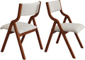 Ball & Cast Padded Folding Chairs 2 Pack,Solid Wood Frame Foldable Dining Chair,18" Seat Height,Space Saving,Easy to Carry Suitable for Kitchen, Bedroom, Light Grey