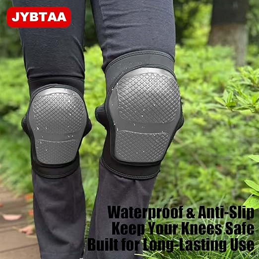 Construction Knee Pads for Men & Women Crawler Gardener, Heavy Duty Knee Protective Gear with Adjustable Straps, Kneeling with Comfort, Profect for Kneeling Crawling Work for Christmas, Gray XL (1 Pair)