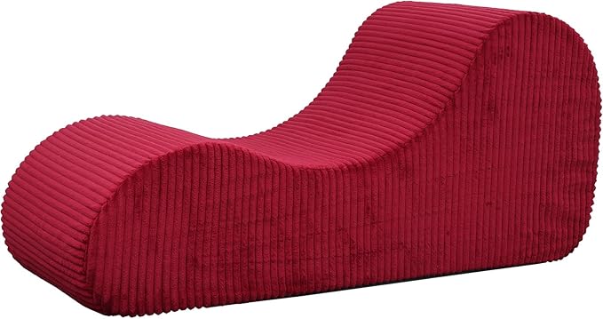 Boneless Oversized High-Density Sponge Soft Sofa Corduroy Chaise Lounge Chair Couch Indoor, Red