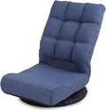 360° Swivel Floor Chair with 6-Position Backrest & Lumbar Support - Heavy Duty Folding Game Rocker for 300lbs, Multipurpose Gaming Chair for TV, Reading & Video Games, Blue