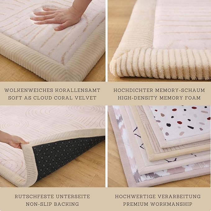 Hakuna Matte CloudSoft Baby Play Mat for Floor 60" x 80" Zen Garden – Coral Velvet Memory Foam Rug for Crawling & Cozy Play – Non-Slip, Water-Resistant, Easy-Care Tummy Time Mat, Playmat for Playpen