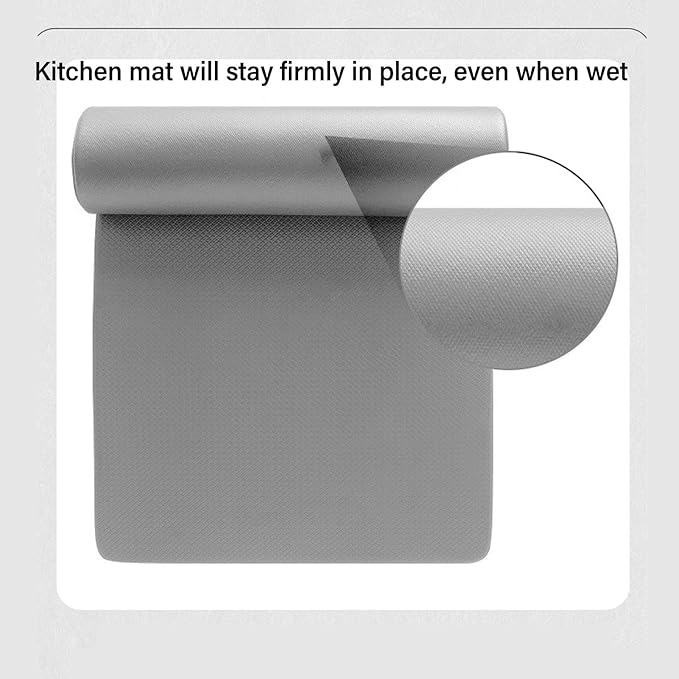 Anti Fatigue Floor Mat, Kitchen Rug with Non Slip PVC, Thick Cushioned Standing Mat for Home Office, Shock Absorbing Anti Slip Easy to Clean 10mm Thick Comfort Mat