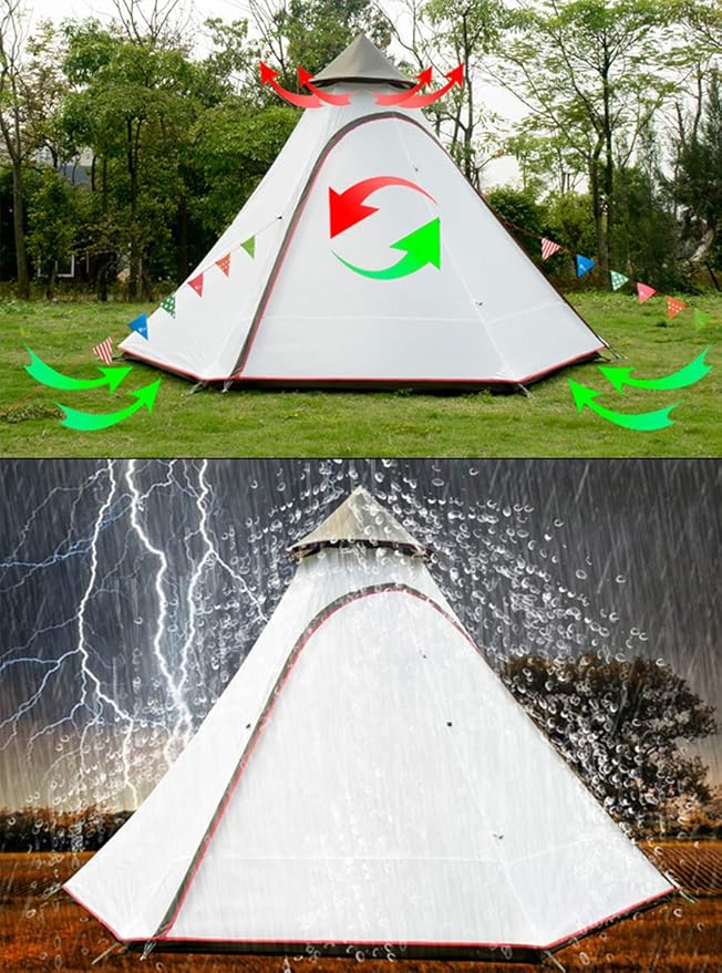 12'x10'x8'Dome Camping Tent 5-6 Person 4 Season Double Layers Waterproof Anti-UV Windproof Tents Family Outdoor Camping Tent | Double Layers, Waterproof, Anti-UV, Windproof, Family, Outdoor