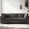 EDILLY 94 inches Oversized Modular Sectional Fabric Cloud Sofa Set, Extra Large L Shaped Couch Reversible Chaise Couch,3 Seat Modular Sofa,Grey