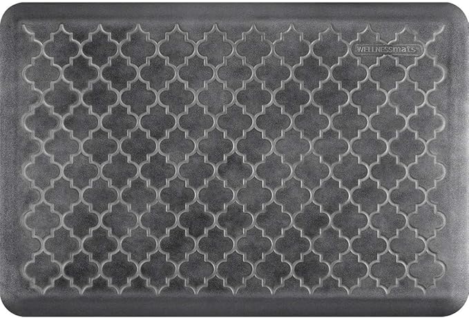 WellnessMats Trellis Collection Anti-Fatigue Floor Mat, Polyurethane – Ergonomic Support Pad for Home, Kitchen, Garage, Office Standing Desk – Water Resistant - Made in USA