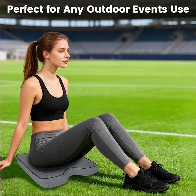 FirstGift 1-Pack 3.15" Stadium Seat Cushions - Portable Water-Resistant Bleacher Pads with Decorative Trim, Lightweight & Comfortable for Sports, Games, and Outdoor Events