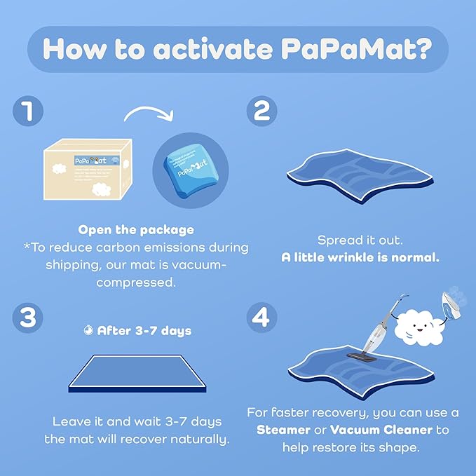 PAPAMAT 1.3" Thick Baby Floor Play Mat 79x118, Basic Padded Foam Mat for Tummy Time Crawling, Non Slip Cushioned for Babies Toddlers Infants Kids (Light Grey)
