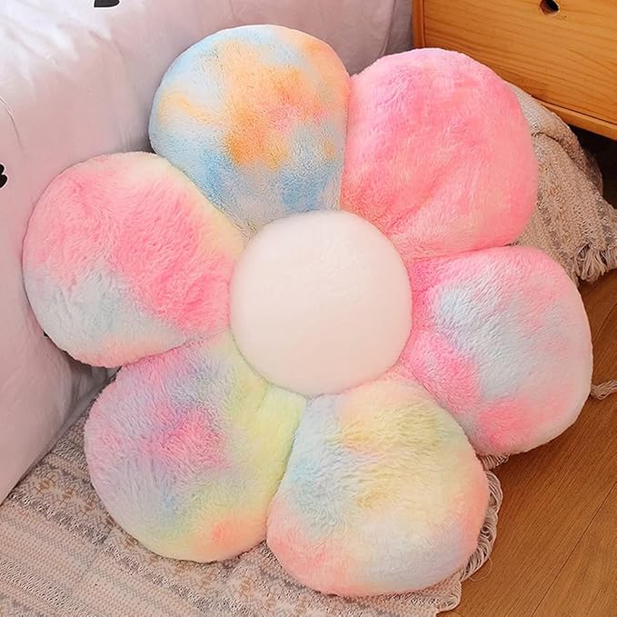 lannery Flower Plush Throw Pillows, Flower Floor Pillow Seating Cushion Toy for Reading, Room, Watching TV (25.6", Color)