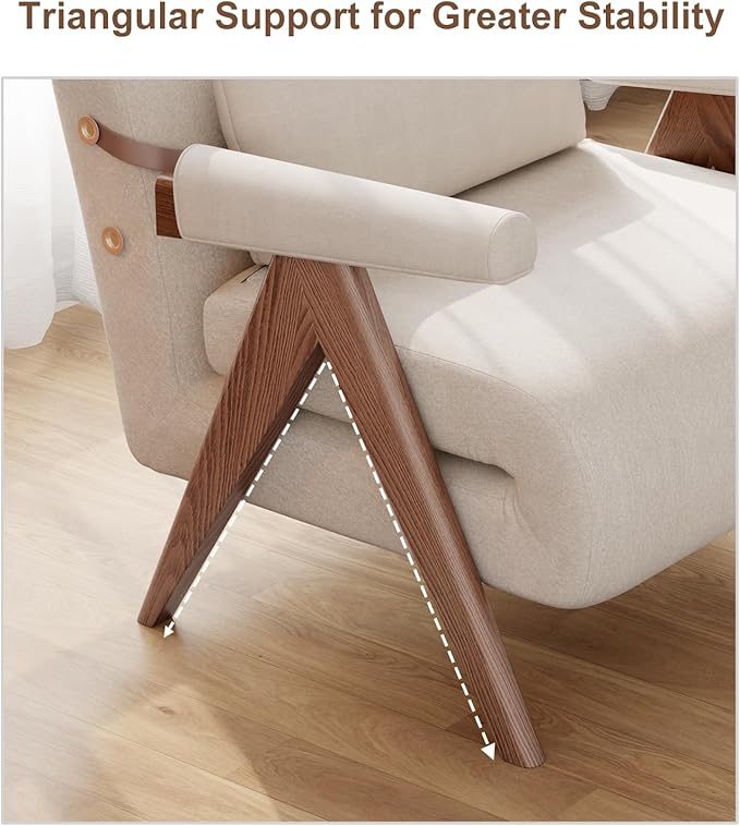 25in w Residential Convertible Sofa Bed Chair| White Sleeper Chair for Reading |3 in 1 Sleeper Sofa Couch Bed | Adults | Living Room, Bedroom,Office | Adjustable Backrest| Space-Saving