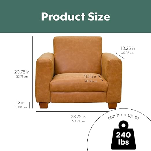 Children's Factory As We Grow Modern Chair, Flexible Seating for Classroom Elementary, Adjustible Playroom Furniture, Faux Distressed Leather Brown