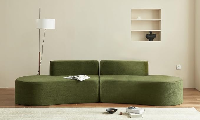 Swbvs Modular Floor Sofa Set, Boneless Memory Foam Lounge Couch, Convertible Low-Profile Seating for Living Room, Bedroom & Small Spaces, Washable Cover, Modern Green