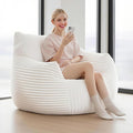 Bean Bag Chair for Adults with Armrest - Ultra Plush Memory Foam Lounge Sofa & Oversized Comfy Chair for Bedroom, Living Room & Dorm (Beige, Without Pedals)