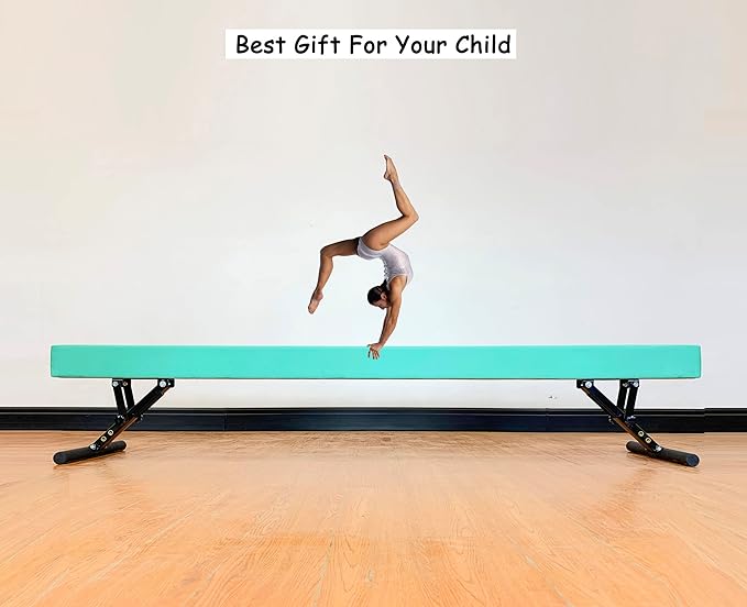 MARFULA Adjustable Balance Beam 8 ft Gymnastic Beam Adjustable Height for Kids and Teenage of All Gymnastic Levels, Gymnastic Training Beam Gymnastic Equipment for Athlete Home and Gym Club Use