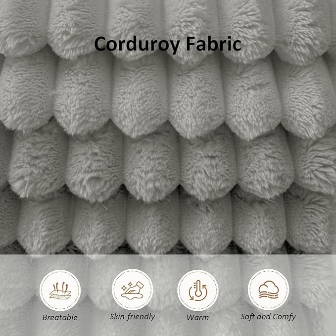 37.4" Oversized Boneless Chair Round, Chaise Lounge Boneless Accent Chair Indoor, Upholstered Corduroy Deep Seat Sofa Chair, No Assembly Required, for Living Room Bedroom Apartment