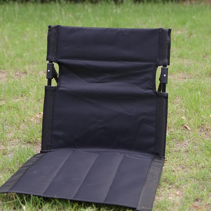 Outdoor Camping Backrest,Lightweight Foldable Chair,Park Leisure backrest,Beach Portable Single Lazy Chair,Aluminum Lazy Comfortable Backrest (Carbon Black)
