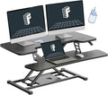 FLEXISPOT 36-inch Standing Desk Converter Height Adjustable Sit to Stand Up Workstation, Dual Monitor and Laptop Riser with Wide Keyboard Tray, Black, 10pcs Include