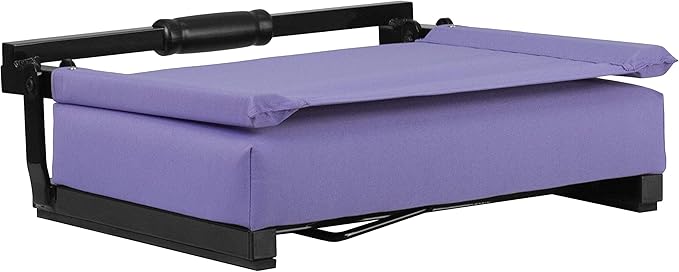 Flash Furniture Grandstand Portable Stadium Seat for Bleachers or Benches, Folding Padded Stadium Chair with Carrying Handle, 500 lb. Weight Capacity, Purple