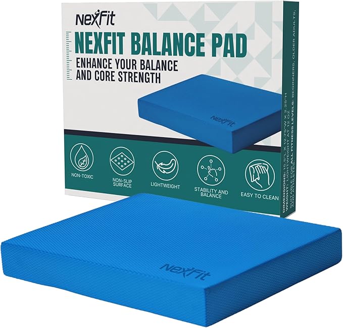 NexFit High-Density Balance Pad - Durable TPE Foam Balance Pad Physical Therapy, Foam Exercise Pad with Non-Slip Surface, Lightweight for Home & Gym Workouts, Core Strength & Balance Enhancement