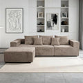 Sytopia 109" L-Shaped Cloud Couch, Boneless Modular Sectional Sofa with Deep Seat for Living Room Bedroom, Modern Floor Couch Chenille, Comfy Sleeper Futon Sofa Bed 40D Foam Furniture, Left Facing