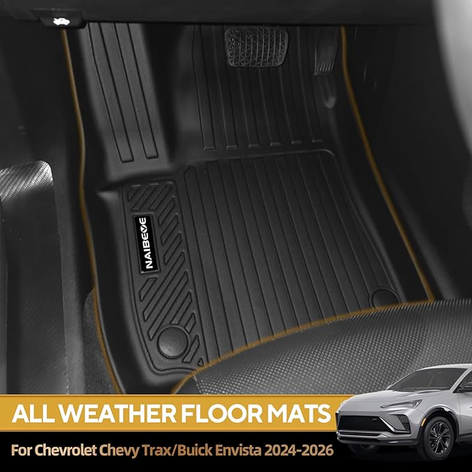 Naibeve Floor Mats for 2024 2025 2026 Chevy Trax - All Weather Custom for Chevrolet Trax Floor Mats Cargo Mat with Backrest Mats Interior Accessories