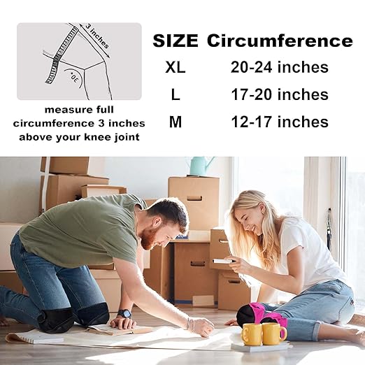 Soft Knee Pads with Memory Foam for Gardening Cleaning, Extra Thick Kneeling Pad for Men & Women Concrete Work, Lightweight Waterproof Household Kneepads for Tile Flooring Installers for Christmas, Black M