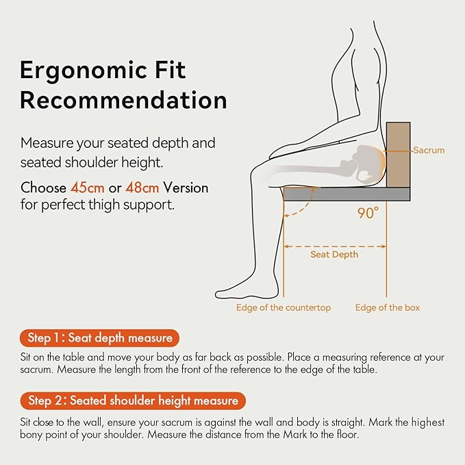 LiberNovo Dynamic Ergonomic Desk Chair + StepSync Footrest + Extra Battery Bundle - Comfy Home Office Chair with Adaptive Lumbar Support, 160° Recline & Built-in Spine Stretch, Gray+45cm