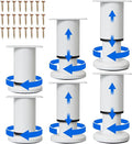 Olldag 6 Pcs Adjustable Height Furniture Support Legs [with Screws] 3.15-4.72 inch, Metal Heavy Duty Furniture Replacement Legs for Chair/Bed/Sofa/Cabinet/Couch/Dresser/Bed/Table (White)