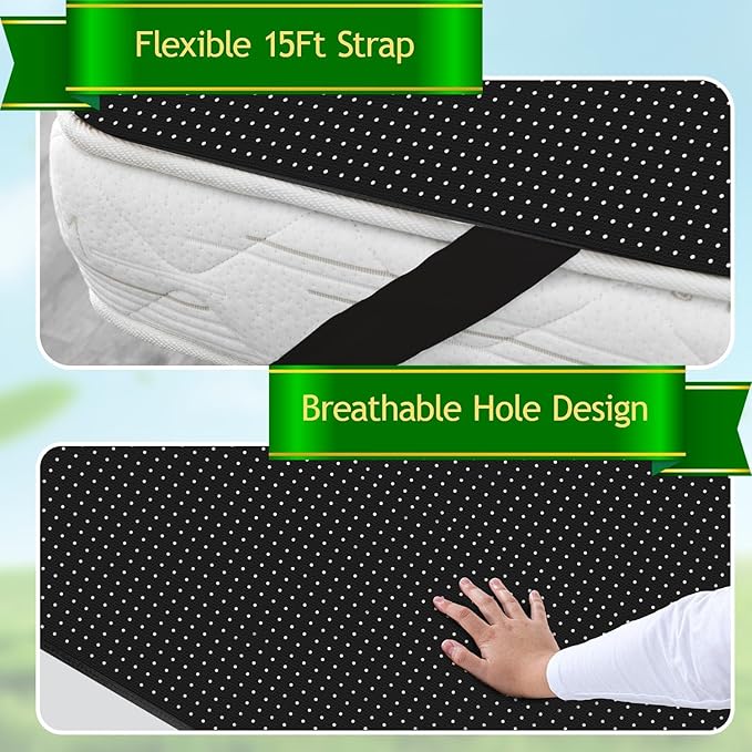 Grounding Mat for Bed Grounding Pad for Better Sleep Energy Wellness Grounding Bed Mat Carbon Fiber and PU with Grounding Cord 27"x78"