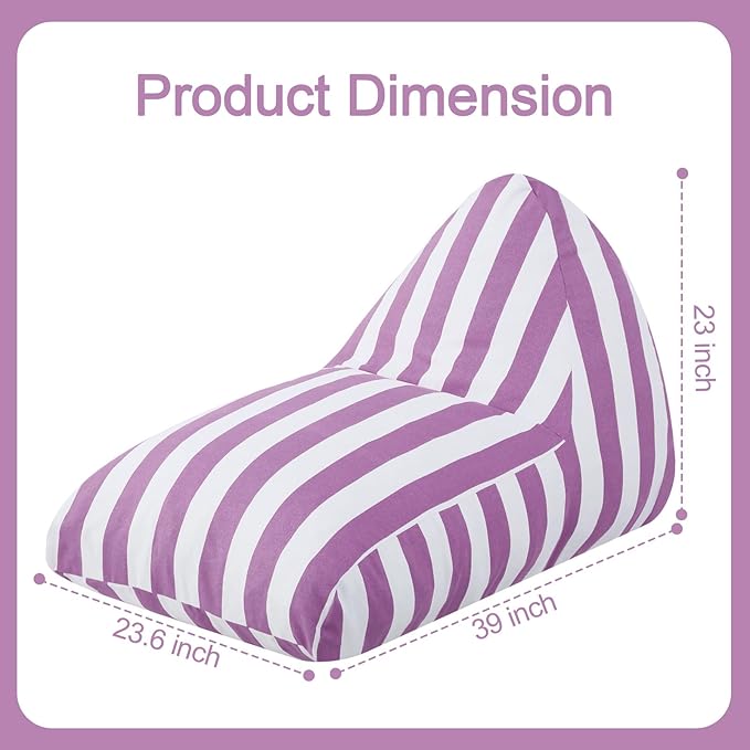 COMAX Bean Bag Chairs for Kids, Kid Beanbag Chair Stuffed with Filler, Toddler Lounge Chair Cotton, Lazy Floor Lounger for Girls and Boys, Premium Cotton Canvas