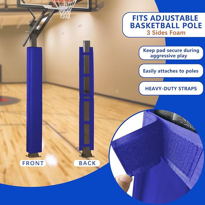 VANCL Square Pole Padding Basketball Pole Pads Heavy Duty Square Pads Outdoor Fits 4"x4", 5"x5", 6"x6",6"x8", 8"x8" Poles Waterproof UV-Resistant Durable Protection Pads