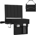 Halituny Stadium Seat for Bleachers with Back Support, Portable Bleacher Seat with Wide Comfy Padded Cushion, Metal Hook, Folding Stadium Chair with Shoulder Strap, Carry Handle, Cup Holder