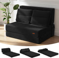 COMAX Folding Sofa Bed, Foldable Couch for Bedroom, Convertible Floor Sleeper Futon Chair Foam, Corduroy 3 in 1 Fold Out Chair Portable Comfy Lounge Couch Sofa Bed for Small Space, Twin, Black